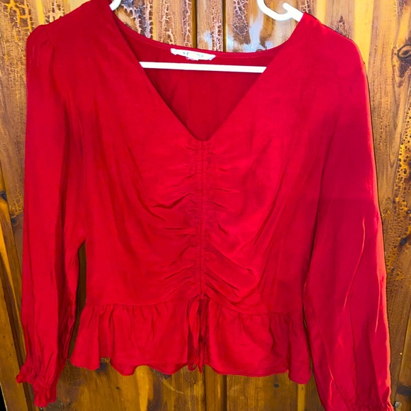 arrays Tops - Red Peasant Top